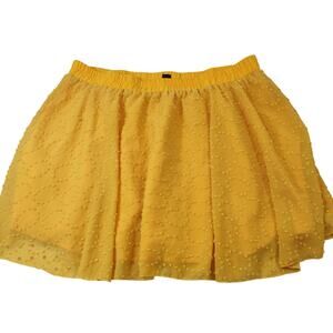 Shein Curve Yellow Textured Mini, Sheer Overlay, Size 2XL